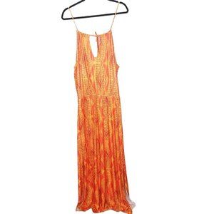 Vix Paula Hermanny Womens M Orange Printed Sleevel